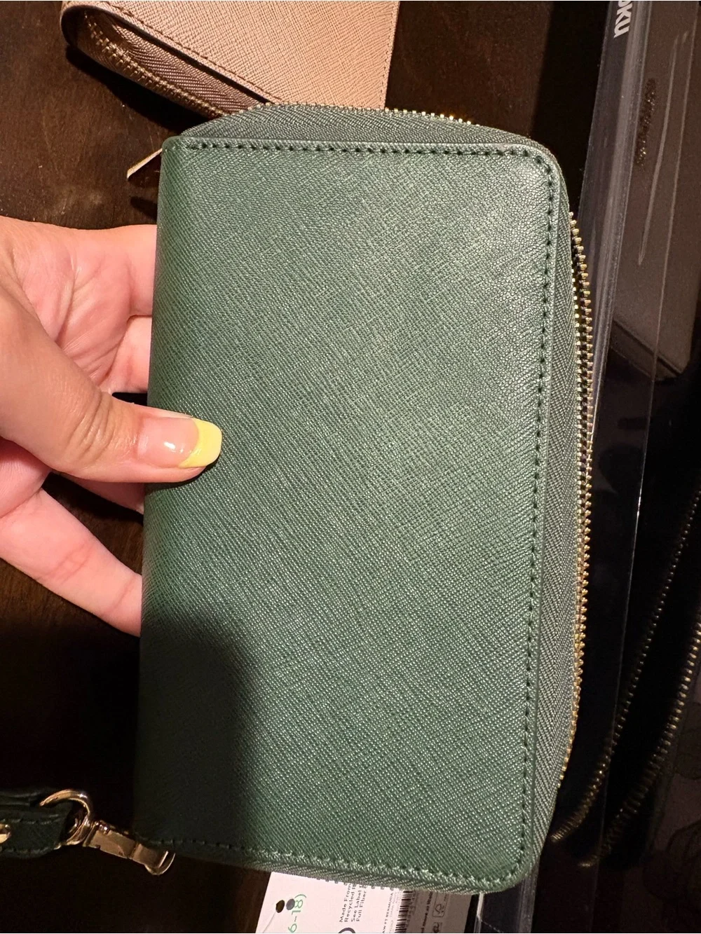 Michael Kors Mint Green Saffiano Wallet with Gold Hardware